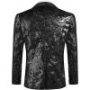 COOFANDY Men’s Sequin Blazer Sparkly Glitter Jacket Shiny Floral Suit Jacket Stylish Party Wedding Banquet Prom Tuxedo(Black)