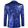 COOFANDY Men’s Sequin Blazer Sparkly Glitter Jacket Shiny Floral Suit Jacket Stylish Party Wedding Banquet Prom Tuxedo(Blue)