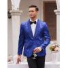 COOFANDY Men’s Sequin Blazer Sparkly Glitter Jacket Shiny Floral Suit Jacket Stylish Party Wedding Banquet Prom Tuxedo(Blue)