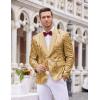 COOFANDY Men’s Sequin Blazer Sparkly Glitter Jacket Shiny Floral Suit Jacket Stylish Party Wedding Banquet Prom Tuxedo(Gold)