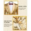 COOFANDY Men’s Sequin Blazer Sparkly Glitter Jacket Shiny Floral Suit Jacket Stylish Party Wedding Banquet Prom Tuxedo(Gold)