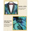 COOFANDY Men’s Sequin Blazer Sparkly Glitter Jacket Shiny Floral Suit Jacket Stylish Party Wedding Banquet Prom Tuxedo(Green)