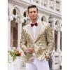 COOFANDY Men’s Sequin Blazer Sparkly Glitter Jacket Shiny Floral Suit Jacket Stylish Party Wedding Banquet Prom Tuxedo(Light Gold)