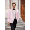 COOFANDY Men’s Sequin Blazer Sparkly Glitter Jacket Shiny Floral Suit Jacket Stylish Party Wedding Banquet Prom Tuxedo(Pink)