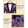 COOFANDY Men’s Sequin Blazer Sparkly Glitter Jacket Shiny Floral Suit Jacket Stylish Party Wedding Banquet Prom Tuxedo(Purple)