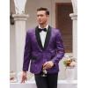COOFANDY Men’s Sequin Blazer Sparkly Glitter Jacket Shiny Floral Suit Jacket Stylish Party Wedding Banquet Prom Tuxedo(Purple)