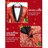 COOFANDY Men’s Sequin Blazer Sparkly Glitter Jacket Shiny Floral Suit Jacket Stylish Party Wedding Banquet Prom Tuxedo(Red – Black Lapel)