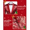 COOFANDY Men’s Sequin Blazer Sparkly Glitter Jacket Shiny Floral Suit Jacket Stylish Party Wedding Banquet Prom Tuxedo(Red)