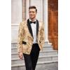 COOFANDY Men’s Sequin Blazer Sparkly Glitter Jacket Shiny Floral Suit Jacket Stylish Party Wedding Banquet Prom Tuxedo(Rose Gold)
