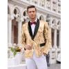 COOFANDY Men’s Sequin Blazer Sparkly Glitter Jacket Shiny Floral Suit Jacket Stylish Party Wedding Banquet Prom Tuxedo(Rose Gold)