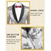 COOFANDY Men’s Sequin Blazer Sparkly Glitter Jacket Shiny Floral Suit Jacket Stylish Party Wedding Banquet Prom Tuxedo(Silver – Black Lapel)