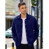COOFANDY Mens Shacket Long Sleeve Shirt Jacket with Pockets Lightweight Quilted Overshirt(Navy Blue)