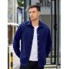 COOFANDY Mens Shacket Long Sleeve Shirt Jacket with Pockets Lightweight Quilted Overshirt(Navy Blue)