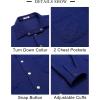 COOFANDY Mens Shacket Long Sleeve Shirt Jacket with Pockets Lightweight Quilted Overshirt(Navy Blue)