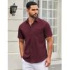 COOFANDY Mens Shirt Casual Button Down Shirt for Men Casual Business Dress Shirt Wine Red
