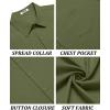 COOFANDY Men’s Short Sleeve Button Down Shirt Casual Linen Shirts Summer Beach Vacation Shirt with Pocket(Army Green)