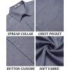 COOFANDY Men’s Short Sleeve Button Down Shirt Casual Linen Shirts Summer Beach Vacation Shirt with Pocket(Dark Blue Grey)