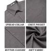 COOFANDY Men’s Short Sleeve Button Down Shirt Casual Linen Shirts Summer Beach Vacation Shirt with Pocket(Dark Grey)