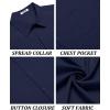 COOFANDY Men’s Short Sleeve Button Down Shirt Casual Linen Shirts Summer Beach Vacation Shirt with Pocket(Navy Blue)