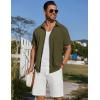 COOFANDY Men’s Short Sleeve Button Down Shirt Casual Summer Beach Shirt Waffle Knit Shirts Wrinkle Free Untucked Shirt(Army Green)