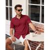 COOFANDY Men’s Short Sleeve Button Down Shirt Casual Summer Beach Shirt Waffle Knit Shirts Wrinkle Free Untucked Shirt(Wine Red)