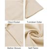 COOFANDY Men’s Short Sleeve Button Down Shirt Casual Summer Beach Untucked Vacation Textured Shirts with Pocket(Beige)
