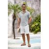 COOFANDY Men’s Short Sleeve Button Down Shirt Casual Summer Beach Untucked Vacation Textured Shirts with Pocket(Light Grey)