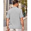 COOFANDY Men’s Short Sleeve Button Down Shirt Casual Summer Beach Untucked Vacation Textured Shirts with Pocket(Ligjt Grey)
