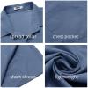 COOFANDY Men’s Short Sleeve Button Down Shirt Casual Summer Beach Untucked Vacation Textured Shirts with Pocket(Midnight Blue)