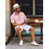 COOFANDY Men’s Short Sleeve Button Down Shirt Casual Summer Beach Untucked Vacation Textured Shirts with Pocket(Pink)