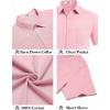 COOFANDY Men’s Short Sleeve Button Down Shirt Casual Summer Beach Untucked Vacation Textured Shirts with Pocket(Pink)