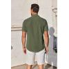 COOFANDY Mens Short Sleeve Button Down Shirt Casual Untucked Summer Shirt with Pocket(Army Green)