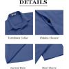 COOFANDY Mens Short Sleeve Button Down Shirt Casual Untucked Summer Shirt with Pocket(Deep Blue)