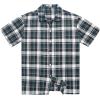 COOFANDY Mens Short Sleeve Button Down Shirt Plaid Button Up Shirts Casual 75% Cotton Work Shirts(Dark Green&white)