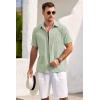 COOFANDY Mens Short Sleeve Button Down Shirts 100% Cotton Beach Style Textured Shirts(Sage Green)
