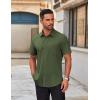 COOFANDY Men’s Short Sleeve Button Down Shirts Casual Dress Shirts for Men Untucked Shirt with Pocket(Army Green)