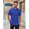 COOFANDY Men’s Short Sleeve Button Down Shirts Casual Dress Shirts for Men Untucked Shirt with Pocket(Brilliant Blue)