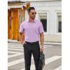 COOFANDY Men’s Short Sleeve Button Down Shirts Casual Dress Shirts for Men Untucked Shirt with Pocket(Lavender)