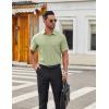 COOFANDY Men’s Short Sleeve Button Down Shirts Casual Dress Shirts for Men Untucked Shirt with Pocket(Light Green)