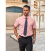 COOFANDY Men’s Short Sleeve Button Down Shirts Casual Dress Shirts for Men Untucked Shirt with Pocket(Light Pink)