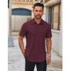 COOFANDY Men’s Short Sleeve Button Down Shirts Casual Dress Shirts for Men Untucked Shirt with Pocket(Wine Red)