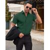 COOFANDY Men’s Short Sleeve Button Down Shirts Casual Summer Dress Untucked Shirts(Army Green)
