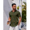 COOFANDY Men’s Short Sleeve Button Down Shirts Casual Summer Dress Untucked Shirts(Armygreen)