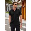 COOFANDY Men’s Short Sleeve Button Down Shirts Casual Summer Dress Untucked Shirts(Black)