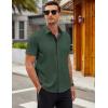 COOFANDY Men’s Short Sleeve Button Down Shirts Casual Summer Dress Untucked Shirts(Bright Green)