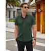 COOFANDY Men’s Short Sleeve Button Down Shirts Casual Summer Dress Untucked Shirts(Bright Green)
