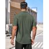 COOFANDY Men’s Short Sleeve Button Down Shirts Casual Summer Dress Untucked Shirts(Dark Green)