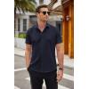 COOFANDY Men’s Short Sleeve Button Down Shirts Casual Summer Dress Untucked Shirts(Deep Blue)