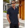 COOFANDY Men’s Short Sleeve Button Down Shirts Casual Summer Dress Untucked Shirts(Deep Blue)