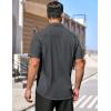 COOFANDY Men’s Short Sleeve Button Down Shirts Casual Summer Dress Untucked Shirts(Gray)
